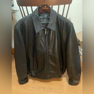 Johnston & Murphy black leather jacket